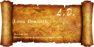 Less Dominik névjegykártya